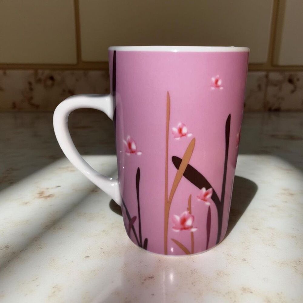 Starbucks 2004 Pink Cherry Blossom Japanese Motif 12-14 Oz. Mug
